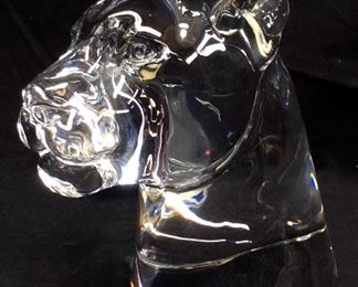 BACCARAT CRYSTAL PANTHER HEAD FIGURINE