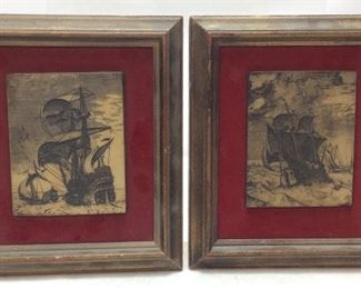 (2) VTG. 1960s MCM ARTINI TALL SHIPS