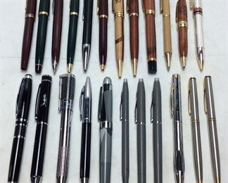 ASSORTED PENS & MECHANICAL PENCILS, MONT BLANC, CROSS, HARLEY DAVIDSON, BETTONI, SHEFFIELD