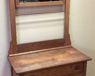 ANTIQUE WASH STAND w MIRROR