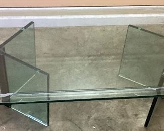 ETCHED GLASS COFFEE TABLE
