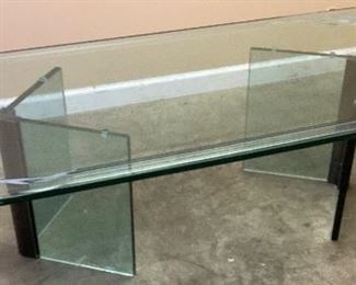 ETCHED GLASS COFFEE TABLE