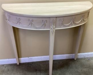  VTG. DEMILUNE CONSOLE TABLE