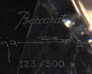 BACCARAT CRYSTAL BOX & ARTIST SIGNED  PAPERWEIGHT
