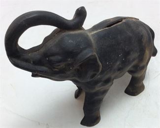 VTG. CAST IRON ELEPHANT COIN BANK