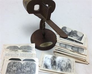 VTG. HOLMES STEREOSCOPE VIEWER & VIEW CARDS