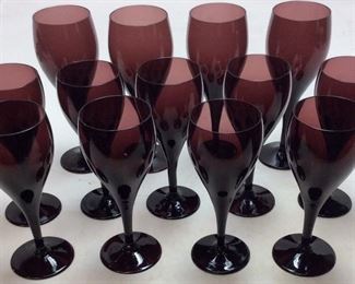 DARK AMETHYST WINE GLASSES & WATER GLASSES