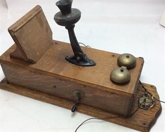 ANTIQUE HAND CRANK WALL TELEPHONE