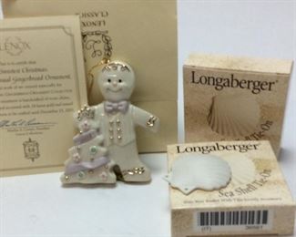 LENOX & LONGABERGER ORNAMENTS