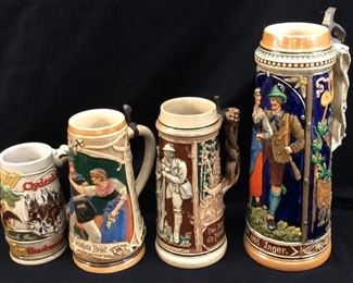 (4) VTG. GERMAN BEER STEINS