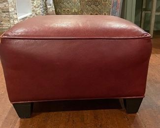 Arhaus Leather Ottoman - 2 Available. Each Measures 20" W x 24" D. 