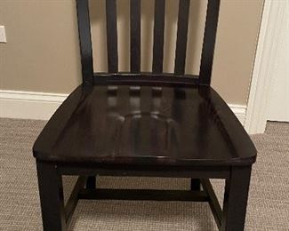Set of 4 Pottery Barn Dining Chairs in Walnut Finish. Each Measures 18" W x 16.5" D x 18.5" Seat Height. Photo 1 of 3. 