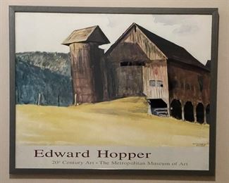 Framed Edward Hopper "20th Century Art, The Metropolitan Museum of Art" Poster. Measures 26" x 32." Photo 1 of 2. 