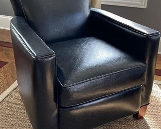 Pair of Stickley Black Leather Club Chairs. Each Measures 29" W x 38" D. Photo 1 of 3.