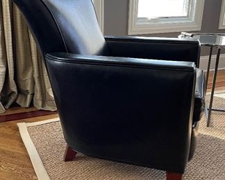 Pair of Stickley Black Leather Club Chairs. Each Measures 29" W x 38" D. Photo 2 of 3. 