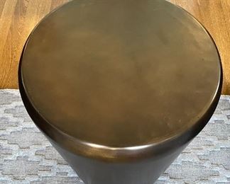 Crate & Barrel Copper Patina Side Table. Measures 17" D x 22" H. Photo 2 of 2. 