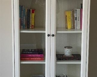 IKEA White Storage Cabinet with Glass Front. 