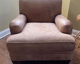 Arhaus Leather Club Chair. Measures 32" W x 40" D. Photo 1 of 3.
