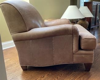 Arhaus Leather Club Chair. Measures 32" W x 40" D. Photo 2 of 3.