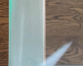 Room & Board Steel Desk with Glass Top. Measures 48" x 28" x 29.5" H. Photo 2 of 2.