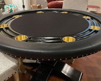 Custom Bleached Oak Table Topper for BBO Poker Table. Measures 60" D with 7" Apron (26" Clearance at 32.5" H Table Height). Photo 4 of 5.