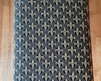 Vintage Bench with Pad Feet Upholstered in Fleur De Lis Fabric. Measures 23.5" W x 14.5" D x 17.5" H. Photo 2 of 3.