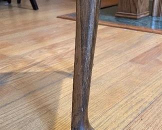 Vintage Bench with Pad Feet Upholstered in Fleur De Lis Fabric. Measures 23.5" W x 14.5" D x 17.5" H. Photo 3 of 3.