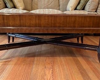 Vintage Baker Furniture Cocktail Table With Drawer and Faux Bamboo Base - 2 Available. Measures 44" W x 28" D x 18" H. Photo 2 of 5.