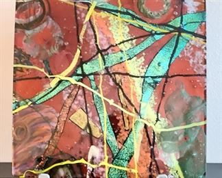 Hand-Blown Glass Tiles - 6 Available. Each Measures 7.75 x 7.25". Photo 2 of 5.