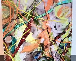 Hand-Blown Glass Tiles - 6 Available. Each Measures 7.75 x 7.25". Photo 4 of 5.