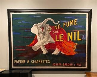Framed Antique Leonetto Cappiello, "Le Nil" Poster, 1912. Measures 63" W x 46.24" H.