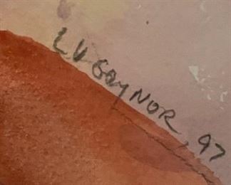 Original Liliana Gaynor Watercolor of Mums / Floral Still Life Signed By Artist. Measures 15" x 22" Unframed. Photo 2 of 2.