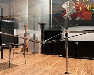 Vintage Baleri Italia Chrome & Glass Dining Table. Measures 92" L x 53" W x 29" H. Photo 4 of 5.