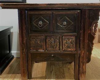 Arhaus Asian-Style Altar Table / Hall Desk with Hidden Chair. Measures 41" W x 23.5" D x 32.5" H. Photo 1 of 3.