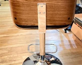 Set of 3 Eames-Style Bentwood Adjustable Bar Stools. As Shown, Each Measures 19.75" W x with 27" Seat Height. Photo 2 of 2.