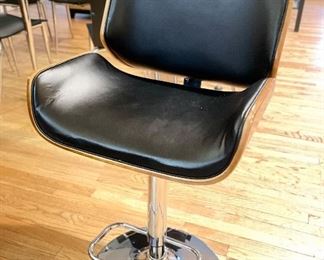 Set of 3 Eames-Style Bentwood Adjustable Bar Stools. As Shown, Each Measures 19.75" W x with 27" Seat Height. Photo 1 of 2.