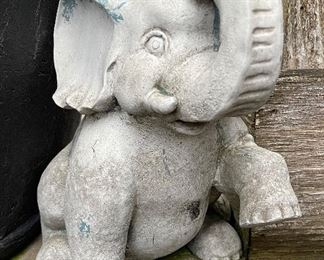Stone Elephant Garden Statue.