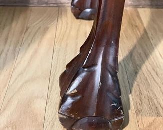 Console in Mahogany Finish with Ball & Claw Feet. Measures 55" W x 16" D x 28" H. Great As Is! But, She'd Be Great Painted, Too! Ask Us For Resources. Photo 3 of 3.