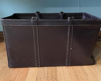 Leather Storage "Box" with Handles.