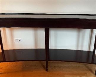 Barbara Barry for Baker Furniture Dark Mahogany Curved Console or Sofa Table. Measures 64" W x 16" D x 33" H. Photo 1 of 5.