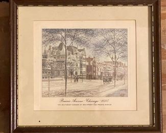 Sample of Vintage Chicago Hand-Colored Lithographs - Several Available. Each Measures 5" x 7" Unframed. Photo 2 of 3.