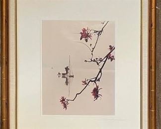 Asian Photograph Signed By Artist in Faux Bamboo Frame - 2 Available. Each Measures 10.5" x 13.5" Unframed; 22" x 28"Framed. Photo 1 of 4.
