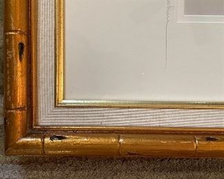 Asian Photograph Signed By Artist in Faux Bamboo Frame - 2 Available. Each Measures 10.5" x 13.5" Unframed; 22" x 28"Framed. Photo 2 of 4.