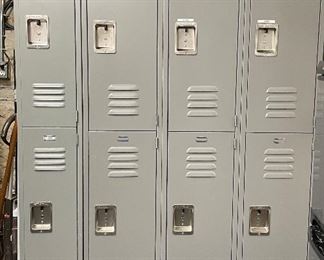 Set of 8 Double-Tier, Double-Wide Storage Lockers.