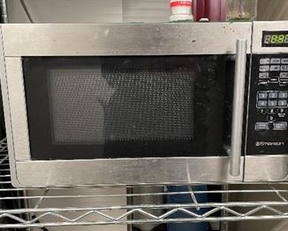 Microwave & Metal Storage Rack.