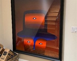 Framed Original 1979 Festival International du Film Cannes Poster (Large Format), Jean-Michel Folon (1934-2005) Offset Lithograph. Measures 60.5" x 45.25". Photo 2 of 2.