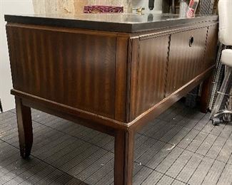 Marble Top Wood Desk. Photo 3 of 4.