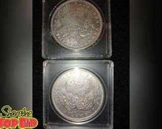 2 1921 silver dollars
