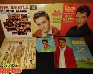 3,Elvis presley Album with record 1,Elvis presley without the record. 3,Elvis presley 45s records