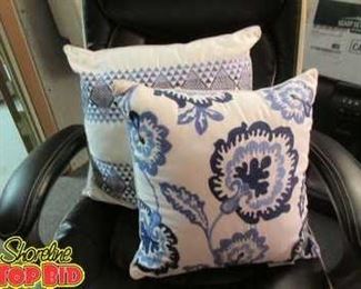 2 Embroidered Decorative Throw Pillows, Pet and Smoke Free Home